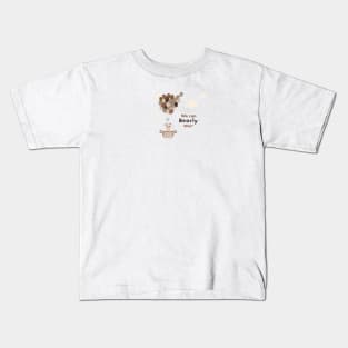 We can bearly wait text with teddy bear Kids T-Shirt